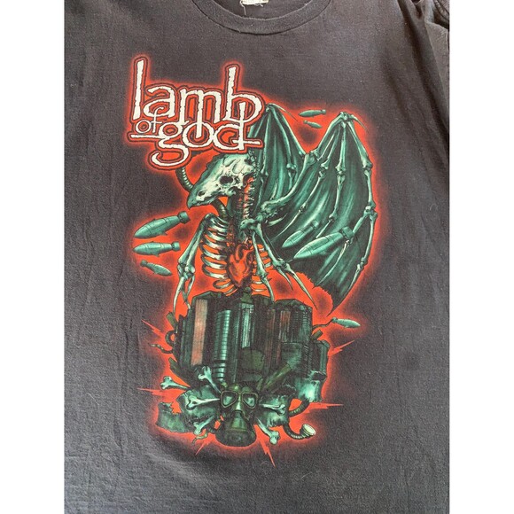 Vintage Y2K Lamb of God "Winged Death" promo Tshirt double sided Size XL - Picture 2 of 6